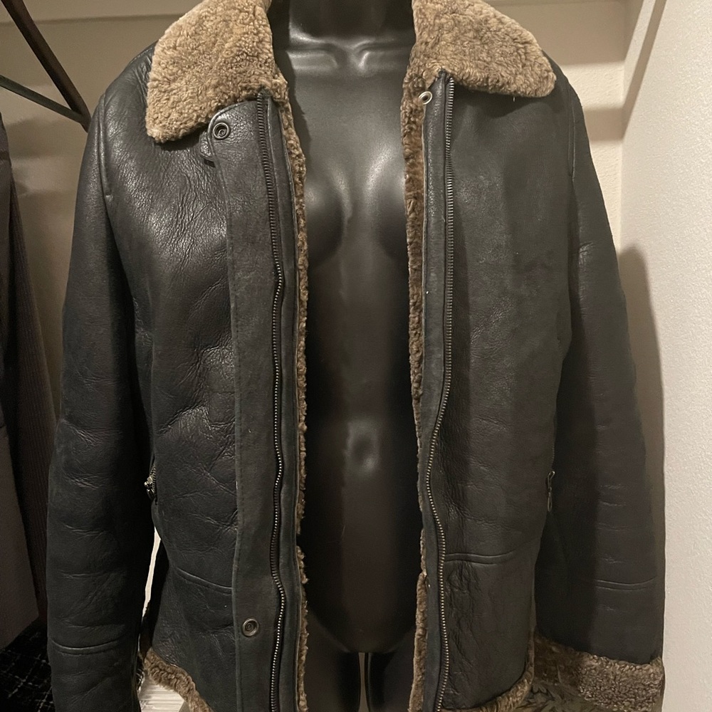 Real shearling bomber jacket women’s large